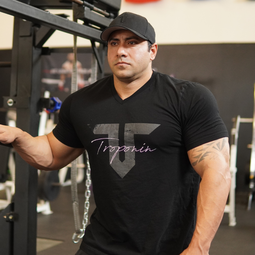 Dark V-Neck T-Shirt - soft, fitted gym and casual wear