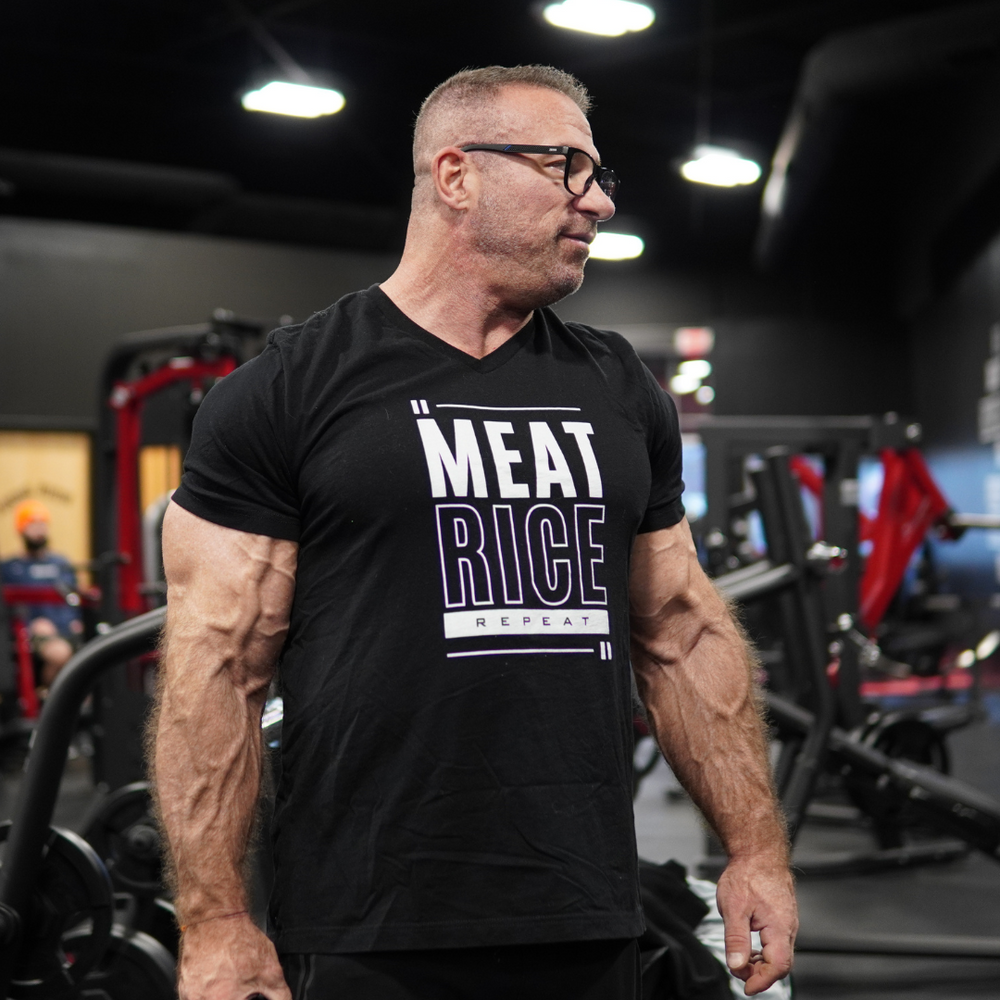 Meat, Rice, Repeat V-Neck T-Shirt