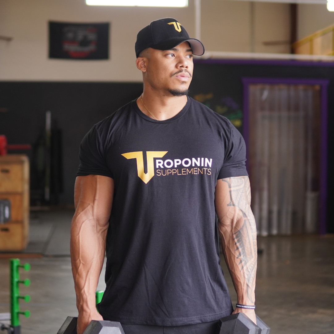 Troponin Supplements Classic Tee - Comfortable and stylish t-shirt featuring the Troponin Supplements logo, ideal for fitness enthusiasts and casual wear.