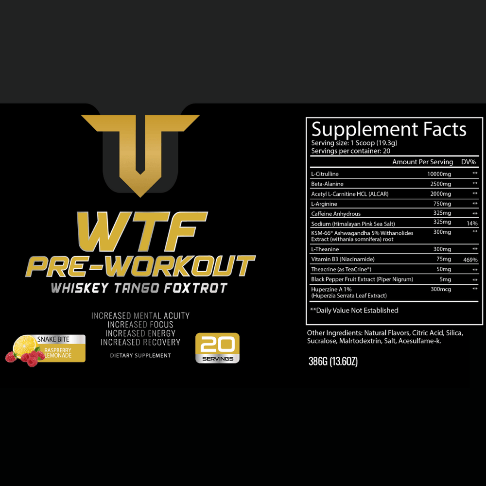 
                  
                    WTF Pre - Workout Wholesale Case (12 Units) - Troponin Supplements
                  
                