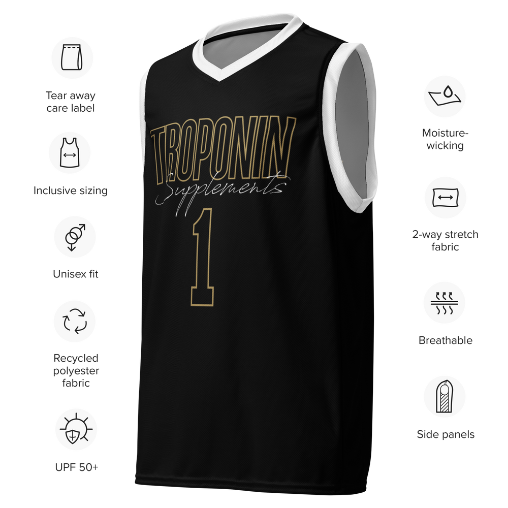 
                  
                    Troponin Uno Jersey - Eco-Friendly Basketball Jersey with Two-Way Stretch Fabric, UPF50+ Protection, and Moisture-Wicking Features
                  
                